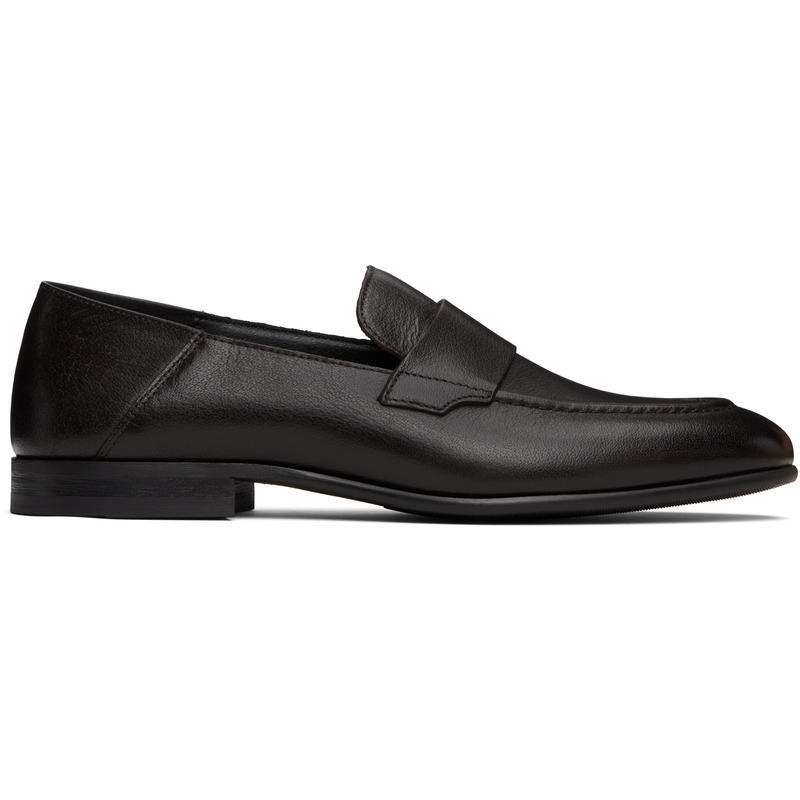 Boss 男士 乐福鞋 棕色 Tumbled Leather Penny 乐福鞋