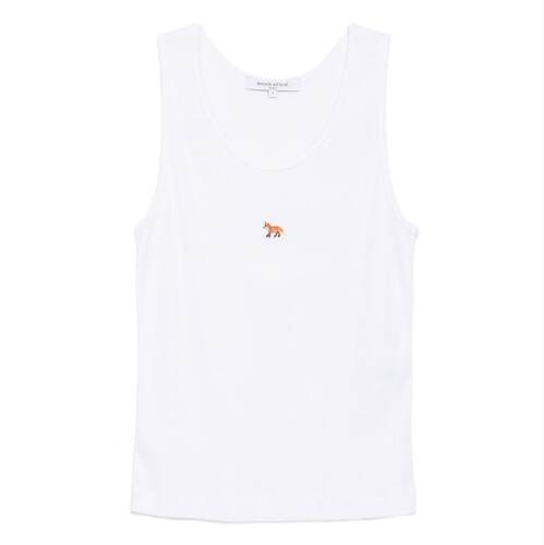 Maison Kitsuné 女士 SS26 背心 白色 Baby Fox Ribbed