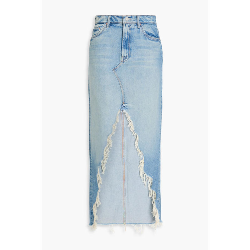 Mother Denim 女士 中长裙 磨破牛仔中长半身裙