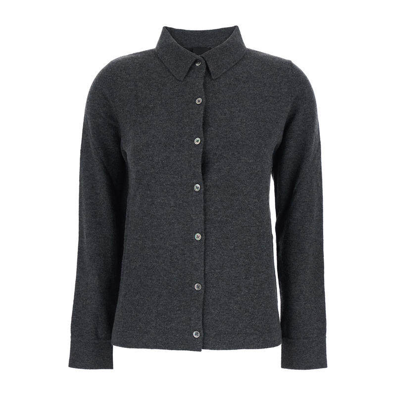 Plain. 女士 FW25 毛衣 Sweater 灰色领羊绒女士Polo衫