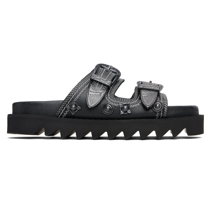 Toga 女士 凉鞋 黑色 Contrast Stitch Leather 凉鞋