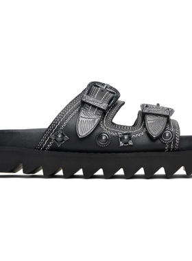 Toga 女士 凉鞋 黑色 Contrast Stitch Leather 凉鞋