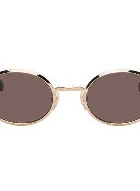 Gucci古驰男士 秋冬新品 太阳镜 金色 ssima Metal Round 太阳镜