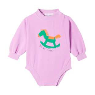 Bobo Choses 婴儿 卫衣 木马图案棉混纺连体衣童装