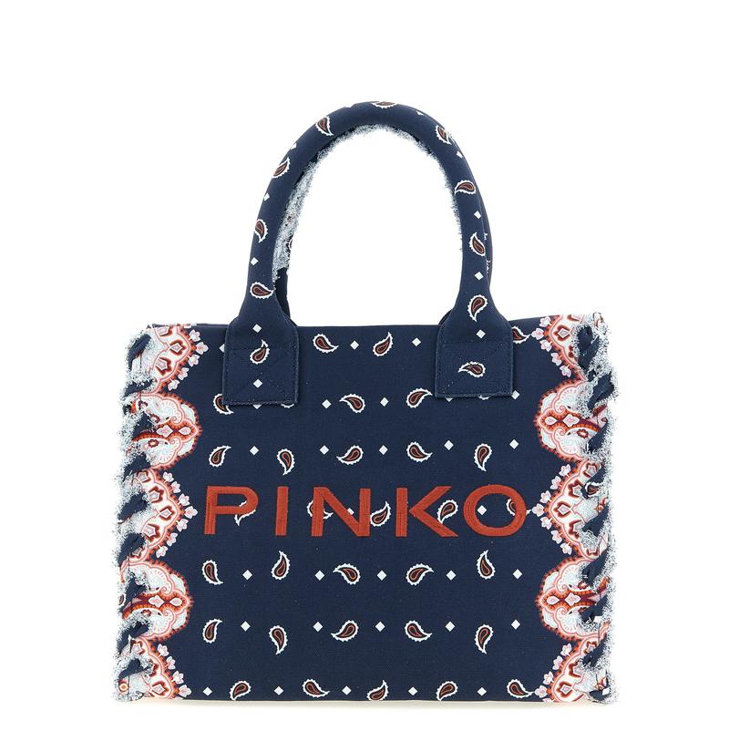 Pinko 品高 女士 SS26 托特包 标志刺绣中号沙滩购物袋图片