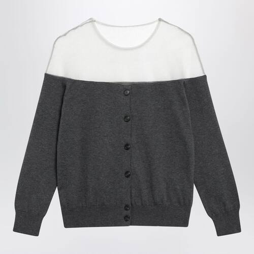 MM6 Maison Margiela 马吉拉MM6 女士 开衫 透视拼接棉质深灰针织