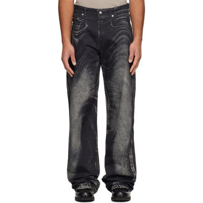 Camperlab 看步 男士 牛仔长裤 黑色 Distorted Print 牛仔裤