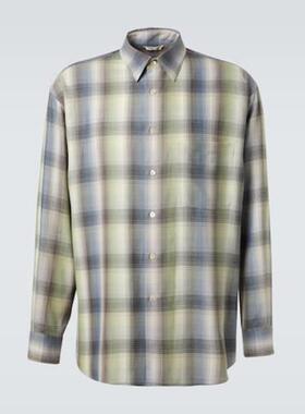 AURALEE 男士 衬衫 格子羊毛