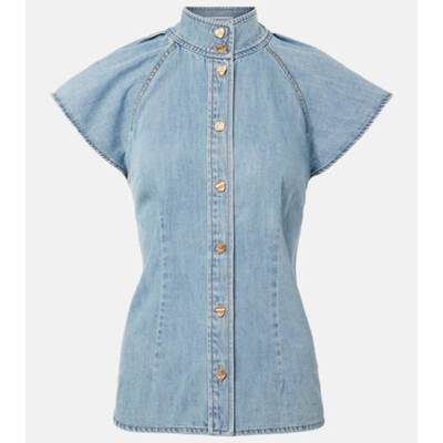 Zimmermann 兹默曼 女士 背心 褶皱蝴蝶袖牛仔布衬衫