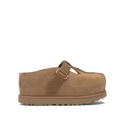 UGG Australia 女士 SS26 凉鞋 棕色绒面革橡胶乐福鞋