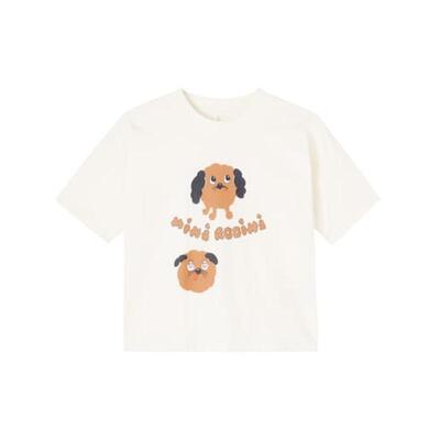 Mini Rodini 女童 T恤 Doggies 印花棉质针织童装