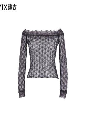 [秋冬新品]isabel marant 女款MARLENE 黑色弹力蕾丝上衣 迷衣时