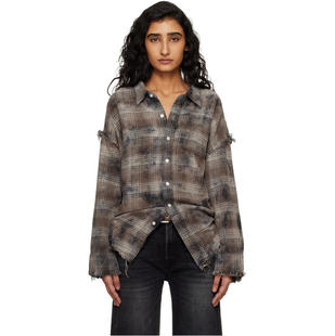 灰色 衬衫 Shredded Seam Neck R13 Drop 女士