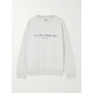 Sporty  Rich 女士 SS26 卫衣 Health is Wealth 印花棉针织卫衣