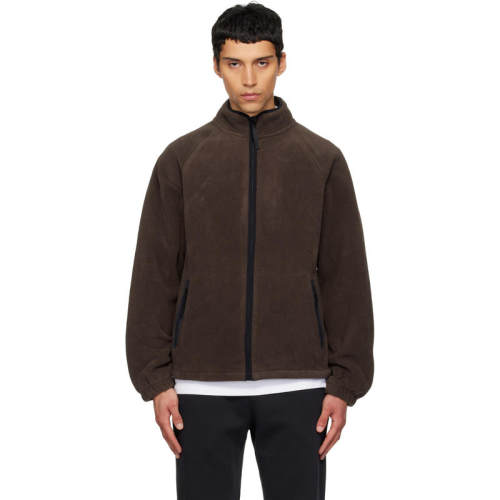 SKIMS 男士 夹克 棕色 Arctic Fleece Relaxed Zip Up