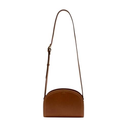 A.P.C. 女士 FW26 斜挎包 DEMI LUNE 皮革棕色挎包