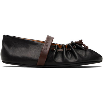 Marni 玛尼 女士 芭蕾鞋 黑色 Leather Soft 玛丽珍鞋