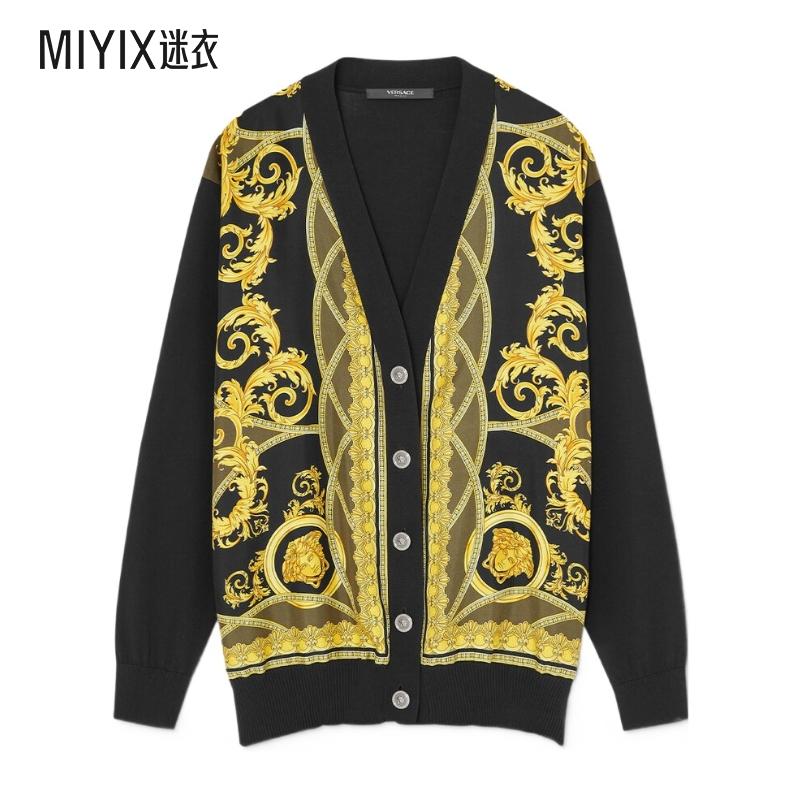 Versace范思哲 女 LA COUPE DES DIEUX宽大版羊毛开衫 迷衣时尚
