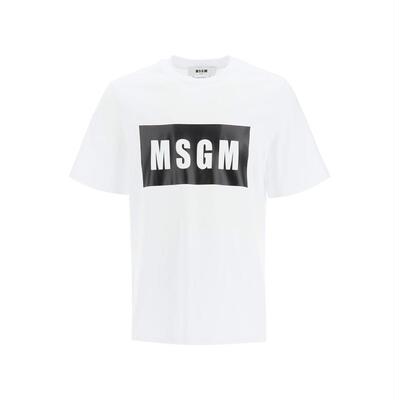 MSGM 男士 SS26 T恤 徽标印花圆领 T 恤