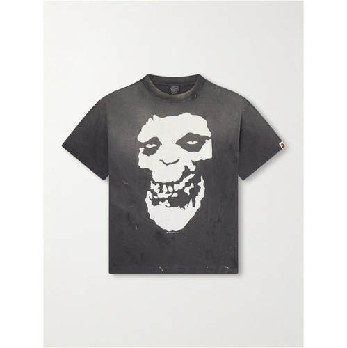 SAINT MXXXXXX 男士 FW26 T恤 + BAPE® 磨破印花棉针织