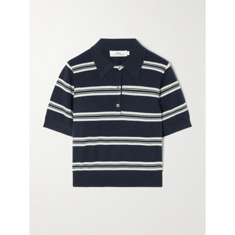 Arch4 女士 POLO衫 Octavia 条纹羊绒Polo衫