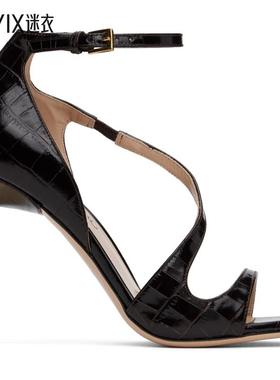 Tom Ford 汤姆 福特 女 棕色 Shiny Stamped Crocodile 凉鞋 迷衣