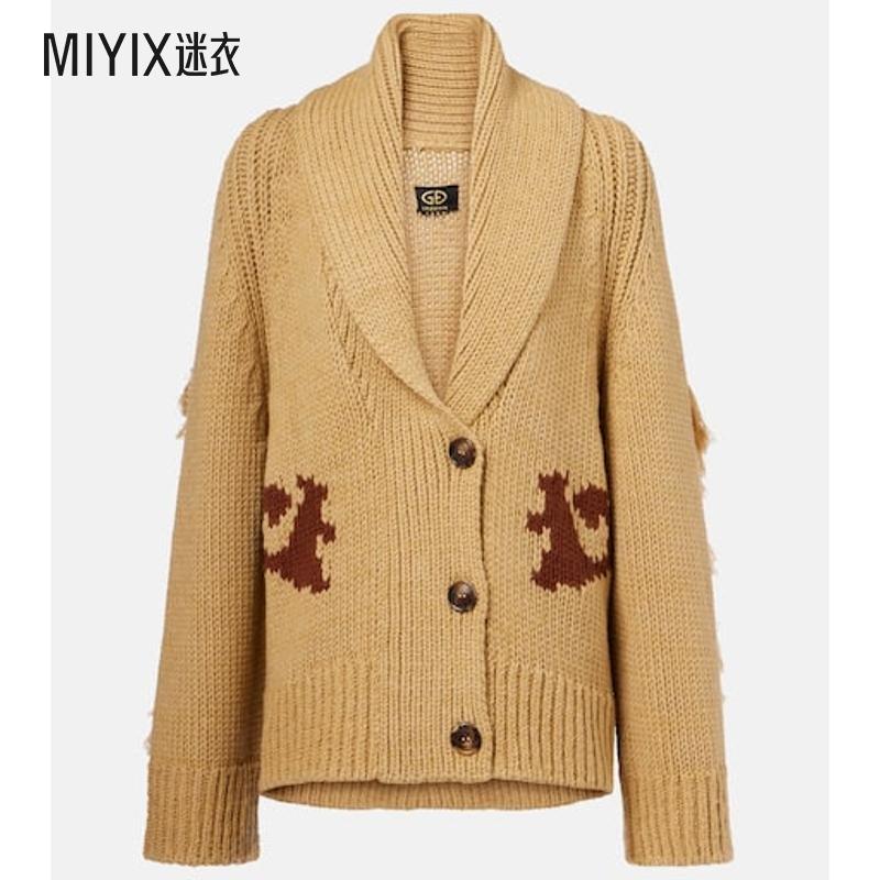 Goldbergh 女款Nora 嵌花羊毛混纺针织开衫 迷衣时尚