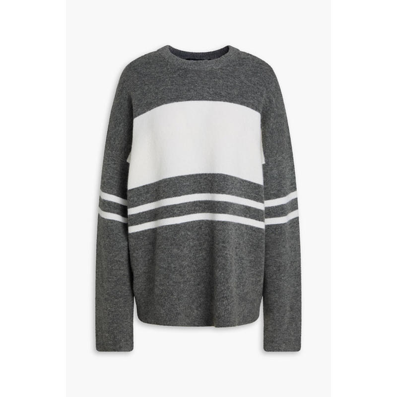 Theory 女士 毛衣 条纹美利奴羊毛羊毛混纺毛衣