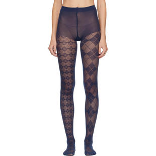 袜子 海军蓝 连裤 Browne 袜 Sheer 女士 Argyle Thom Funmix