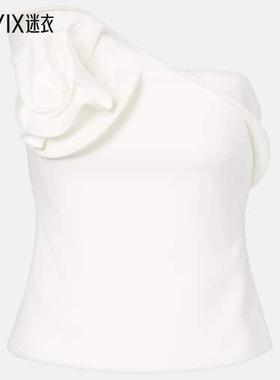 Roland Mouret 女款crêpe 花朵装饰抹胸上衣 迷衣时尚