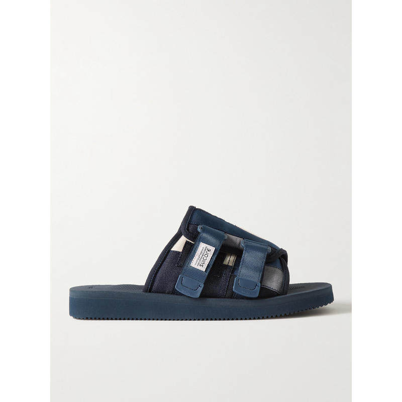 Suicoke 男士 FW23 凉鞋 KAW-VS Webbing 山羊皮边牛仔布凉鞋