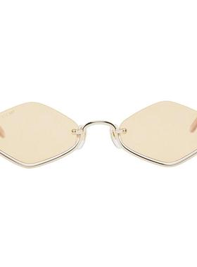 Gucci古驰女士 秋冬新品 太阳镜 金色 Geometric 太阳镜