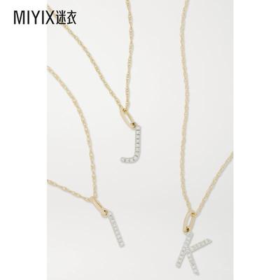 STONE AND STRAND 女士Alphabet 9K 黄金钻石项链