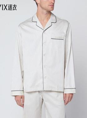 [秋冬新品]Tekla Fabrics 男款棕色白色条纹睡衣 迷衣时尚