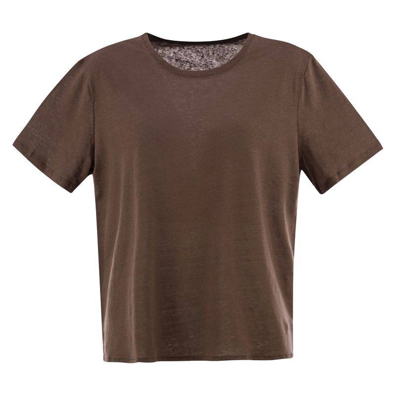 MAJESTIC FILATURES 女士 SS25 T恤 亚麻水手领T恤