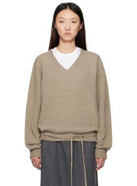 LE17SEPTEMBRE 女士 毛衣 灰褐色 Alpaca V-Neck 毛衣