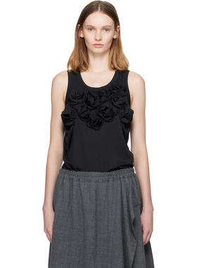 Comme des Garçons川久保玲 女士 背心 黑色 Flower Detail 背心