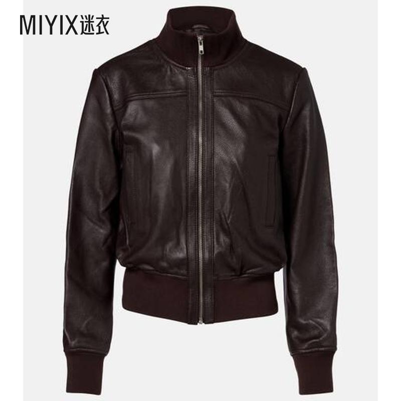 The Frankie Shop 女款Tobias 皮革短夹克 迷衣时尚