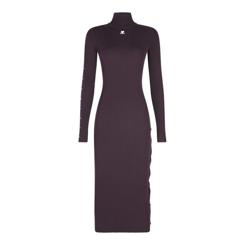 Courrèges 女士 FW25 中长连衣裙 Reedition 針織連身裙