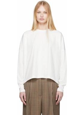 Studio Nicholson 女士 T恤 白色 Loop 长袖 T 恤