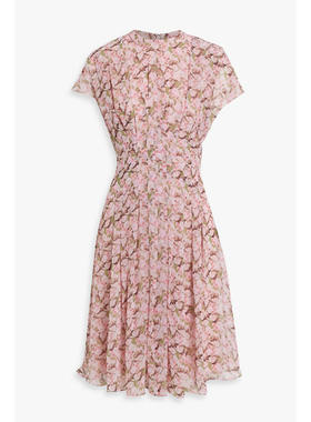 Mikael Aghal 女士 连衣裙 褶裥印花雪纺连衣裙