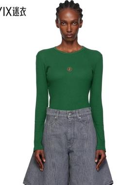 J.W. Anderson 女款绿色 Anchor Embroidery Underpinning T 恤