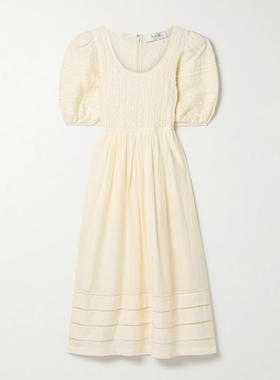 Sea NY 女士 春夏新品 中长连衣裙 Myra 抽褶棉纱中长连衣裙