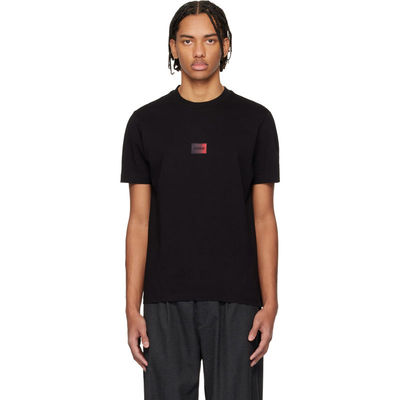 Hugo 雨果 男士 T恤 黑色 Gradient-Logo Cotton Jersey