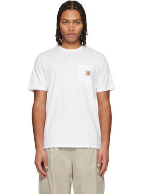 Carhartt WIP卡哈特 男士 T恤 白色贴袋 T 恤