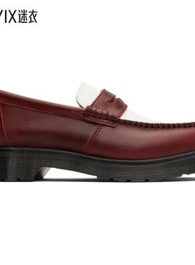 Dr. Martens马丁 男款酒红色 & 白色 Penton Two-Tone Leather 乐
