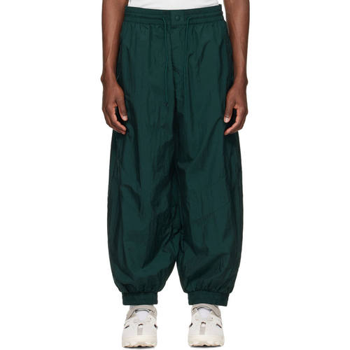 Y-3 男士 长裤 绿色 Raw Edge 3 Stripes Nylon Shell 运动裤