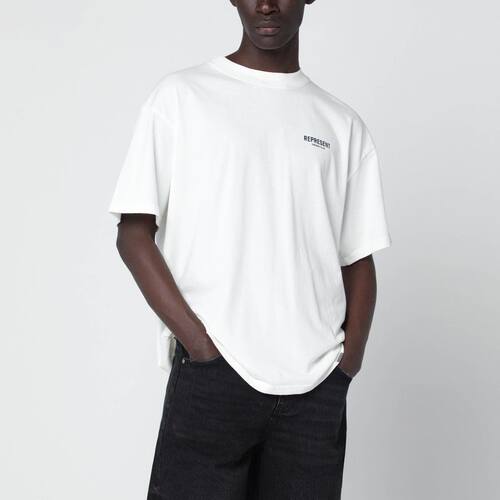 Represent 男士 FW26 T恤 白色棉质带Logo