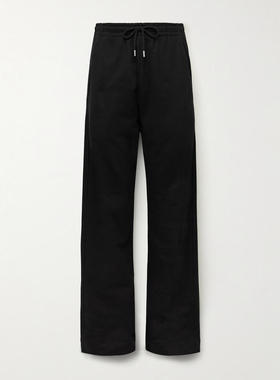 Dries Van Noten 男士 FW25 运动长裤 黑色棉质慢跑裤