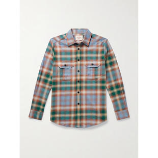 PORTUGUESE FLANNEL 男士 SS26 衬衫 Log 格纹有机棉质法兰绒衬衫